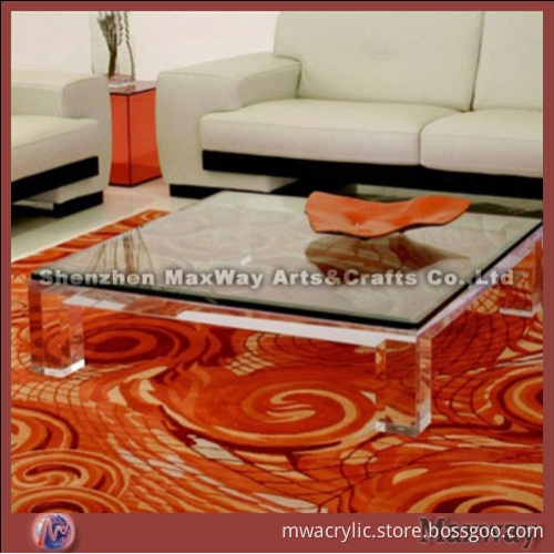 Square modern clear low acrylic tea table